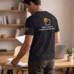 Koszulka T-Shirt Premium Czarna męska 100% bawełna - obrazek 4