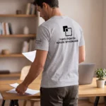 Koszulka T-Shirt Premium Szary melanż męska 100% bawełna - obrazek 4
