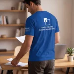 Koszulka T-Shirt Premium Niebieska męska 100% bawełna - obrazek 4