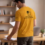 Koszulka T-Shirt Premium Żółta męska 100% bawełna - obrazek 4