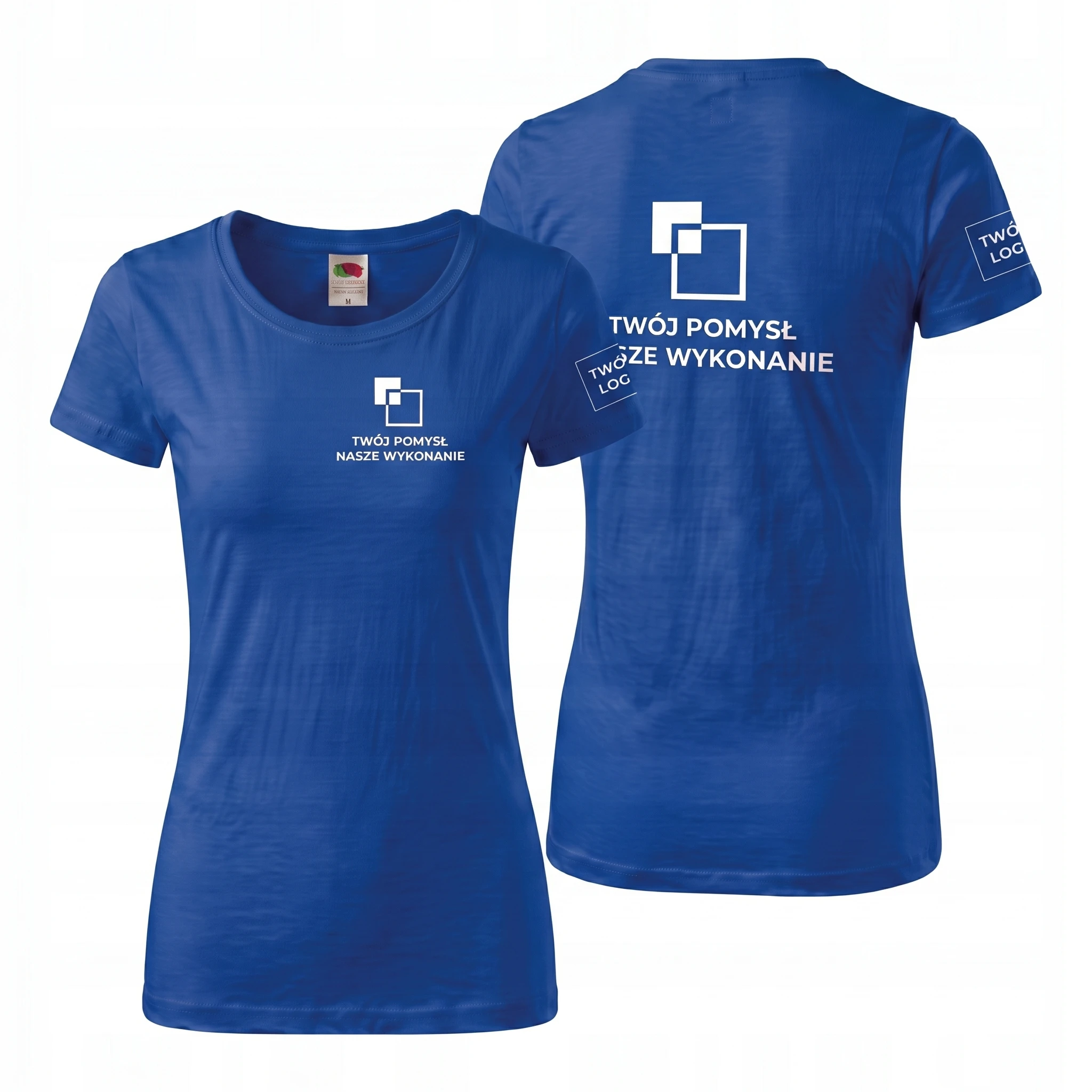 614240-ROYAL_BLUE-FEMALE_1-1.webp Koszulka T-Shirt Premium Niebieska damska 100% bawełna - obrazek 1