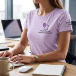 Koszulka T-Shirt Premium Jasna Lawendowa damska 100% bawełna - obrazek 4