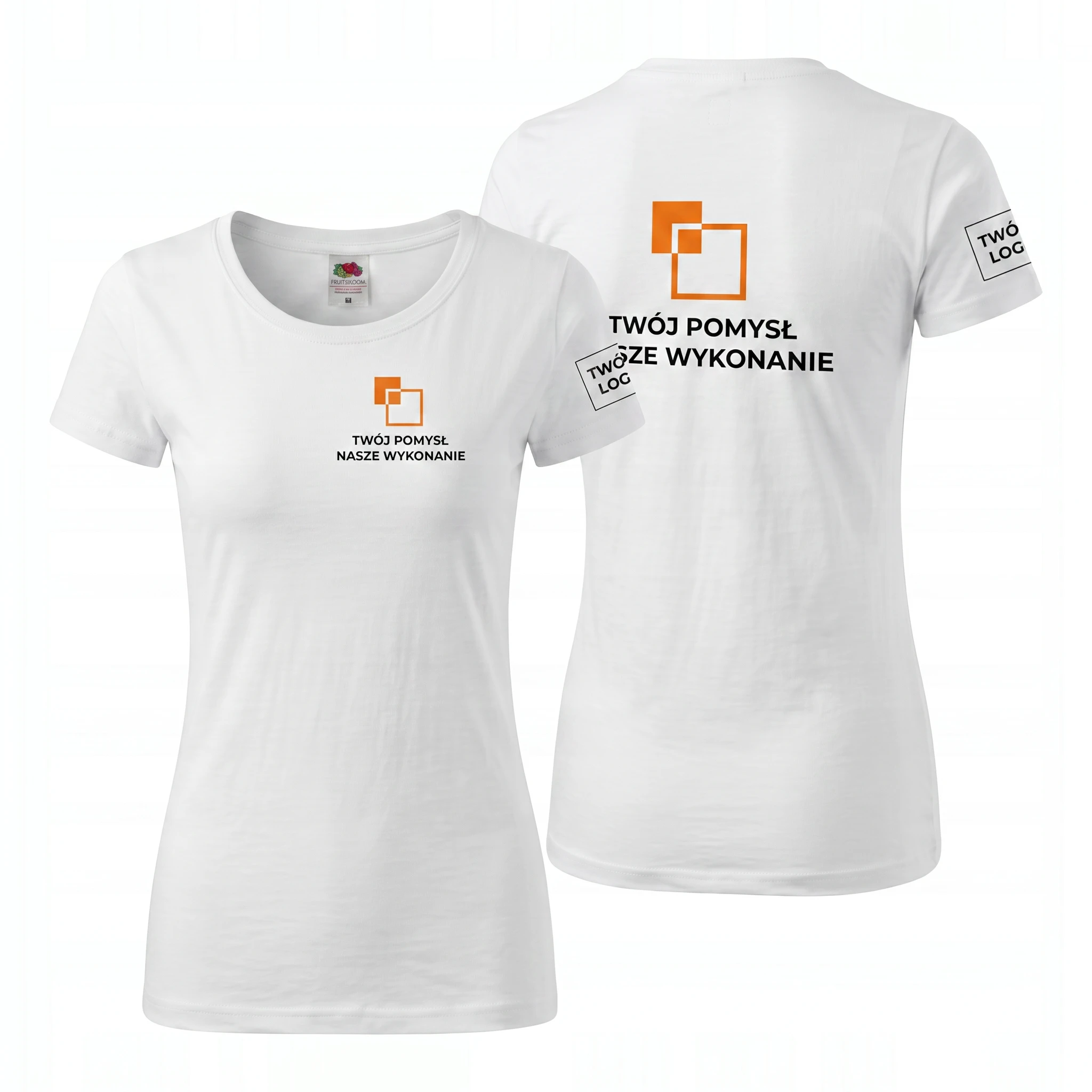 614240-WHITE-FEMALE_1-1.webp Koszulka T-Shirt Premium Biała damska 100% bawełna - obrazek 1