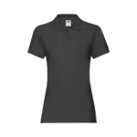 Koszulka Polo Premium Czarna damska 100% bawełna - obrazek 2
