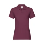 Koszulka Polo Premium Bordowa damska 100% bawełna - obrazek 2