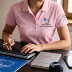 Koszulka Polo Premium Różowa jasna damska 100% bawełna - obrazek 4