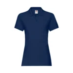 Koszulka Polo Premium Granatowa Navy Blue damska 100% bawełna - obrazek 2