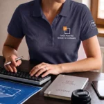 Koszulka Polo Premium Granatowa Navy Blue damska 100% bawełna - obrazek 4