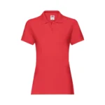 Koszulka Polo Premium Czerwona damska 100% bawełna - obrazek 2