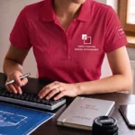 Koszulka Polo Premium Czerwona damska 100% bawełna - obrazek 4