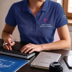 Koszulka Polo Premium Niebieska Royal Blue damska 100% bawełna - obrazek 4