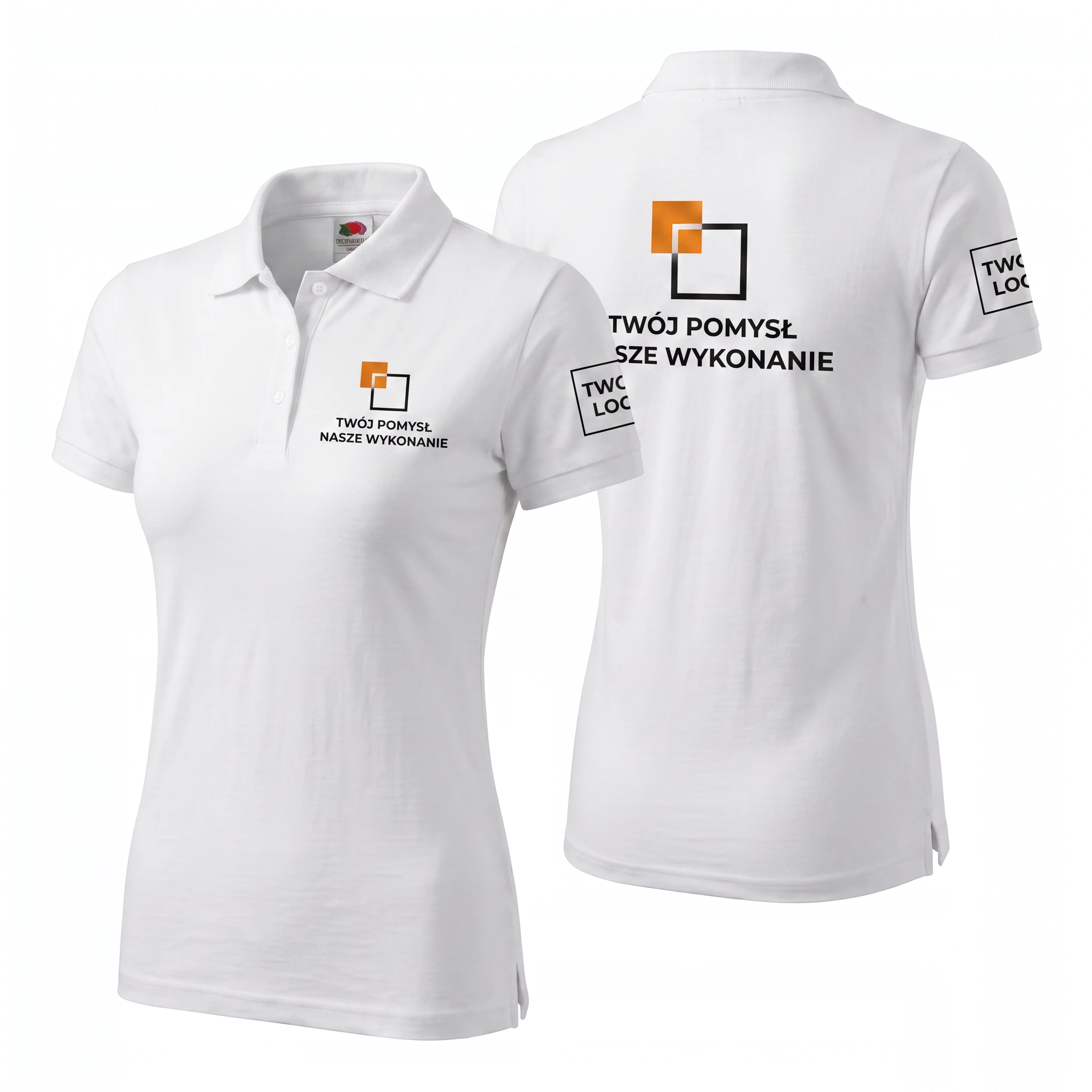 630300-WHITE-FEMALE_1-1.webp Koszulka Polo Premium Biała damska 100% bawełna - obrazek 1