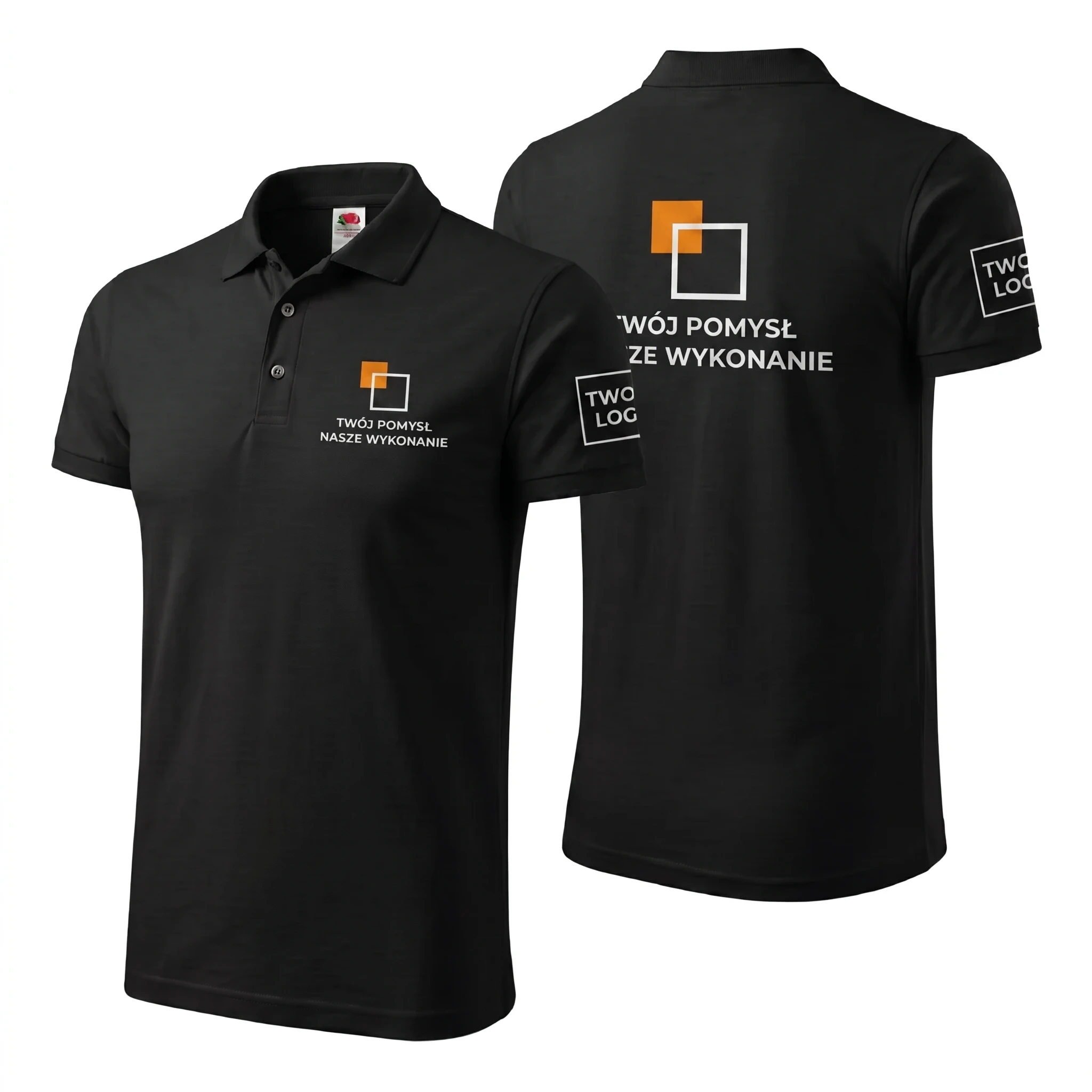 632180-BLACK-MALE_1-1.webp Koszulka Polo Premium Czarna męska 100% bawełna - obrazek 1