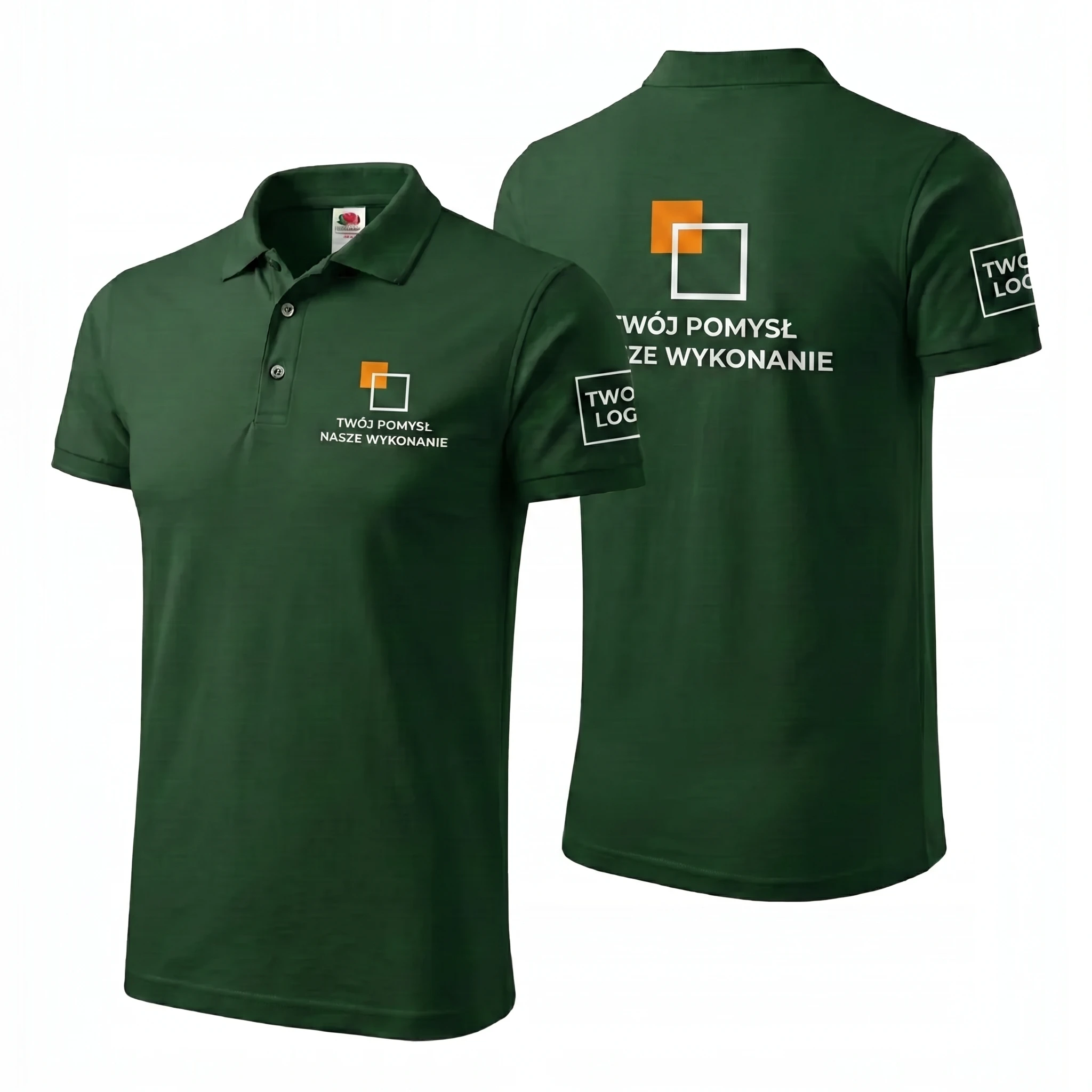 632180-BOTTLE_GREEN-MALE_1-1.webp Koszulka Polo Premium Butelkowa Zieleń męska 100% bawełna 100% bawełna - obrazek 1