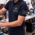 Koszulka Polo Premium Granatowa Navy Blue męska 100% bawełna - obrazek 4