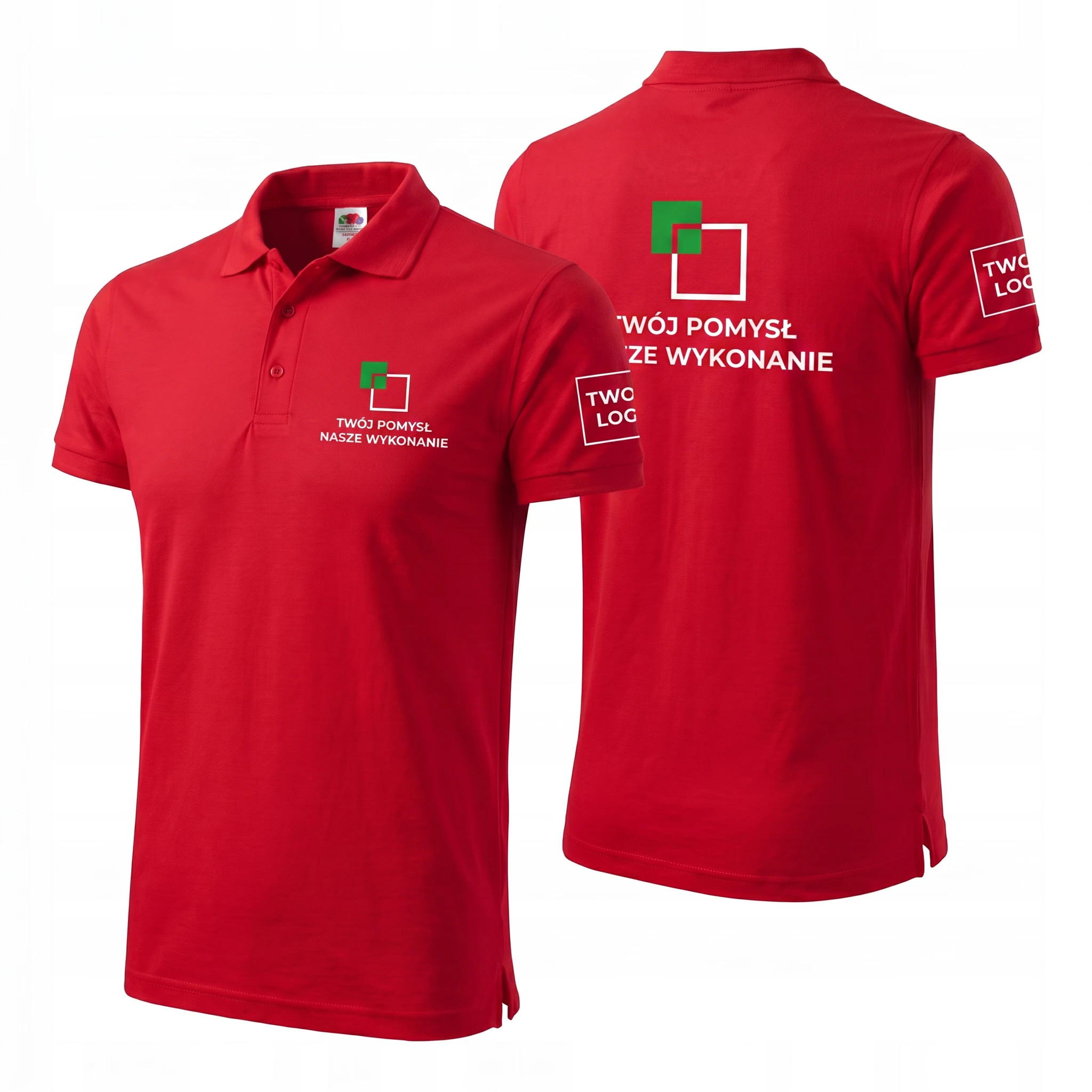 632180-RED-MALE_1-1.webp Koszulka Polo Premium Czerwona męska 100% bawełna - obrazek 1