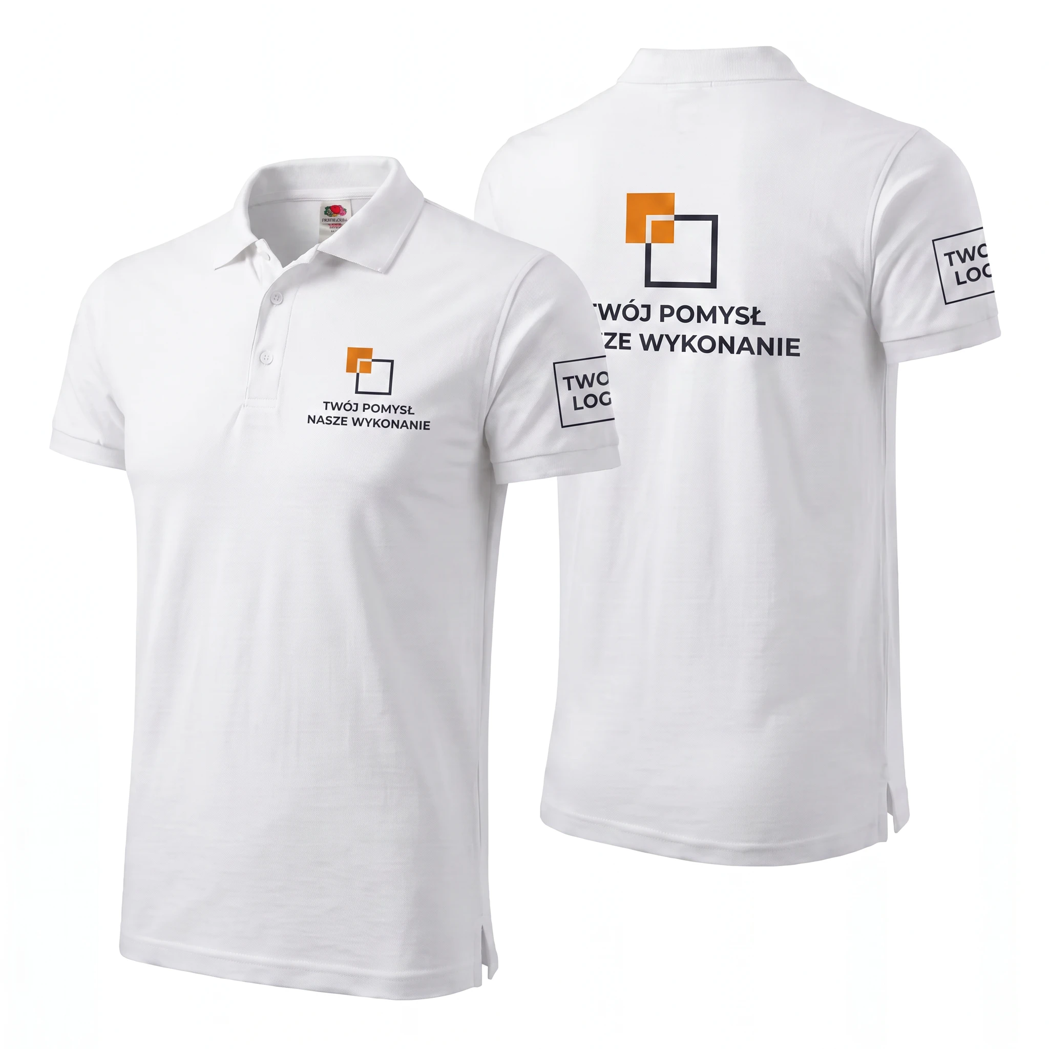 632180-WHITE-MALE_1-1.webp Koszulka Polo Premium Biała męska 100% bawełna - obrazek 1