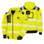Bluza robocza odblaskowa z kapturem żółta na zamek