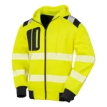 Bluza robocza odblaskowa z kapturem żółta na zamek - obrazek 2