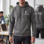 Bluza męska z kapturem Szary melanż - obrazek 4