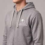 Bluza męska z kapturem suwak Szary melanż - obrazek 4