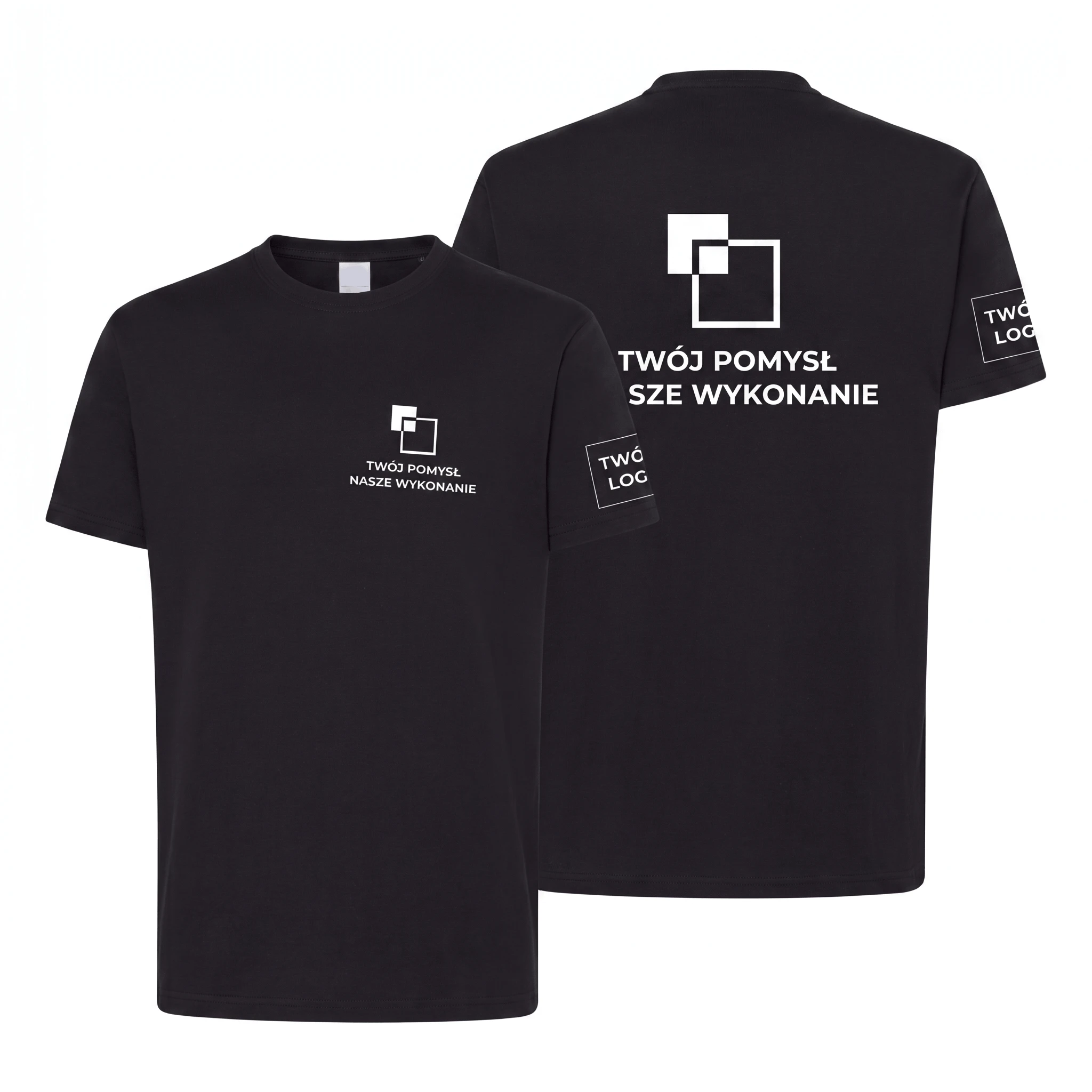 TSRA190-BLACK-MALE_1-1.webp Koszulka T-Shirt męski Czarny100% bawełna - obrazek 1