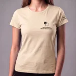 Koszulka T-Shirt damski Beżowy 100% bawełna - obrazek 4