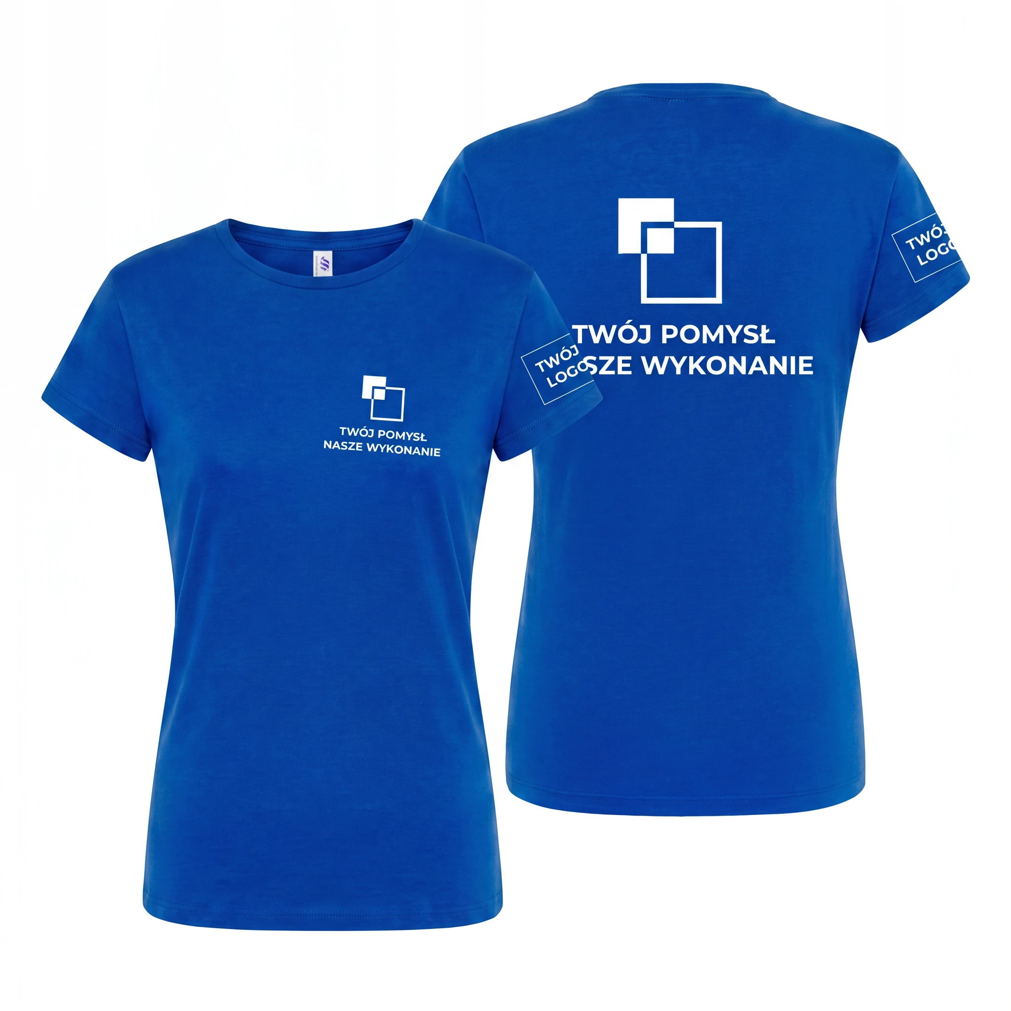 TSRLPRM-ROYAL_BLUE-FEMALE_1-1.webp Koszulka T-Shirt damski Niebieski 100% bawełna - obrazek 1